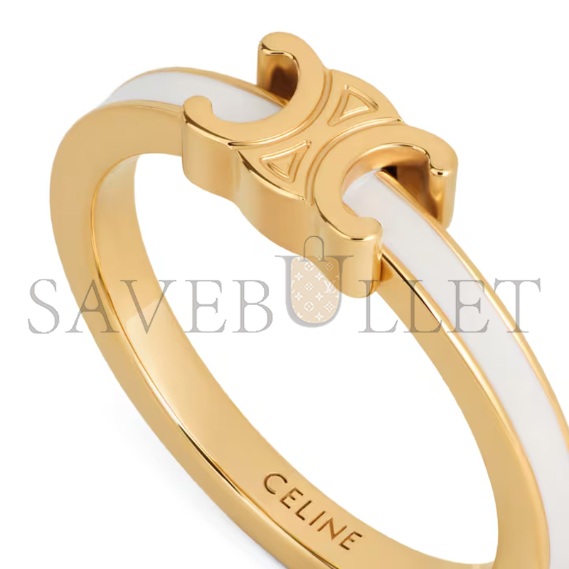 Ce1i*e triomphe ring in enamel and brass with gold finish 461nl6bre.01gi